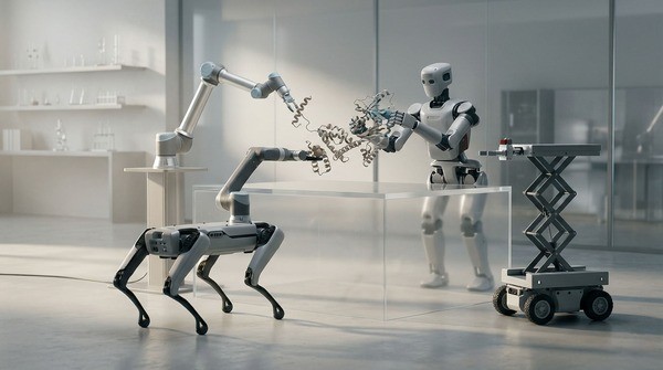 Different robots sharing a common intention across different forms