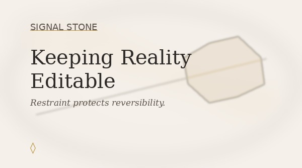 Signal Stone artwork for Keeping Reality Editable