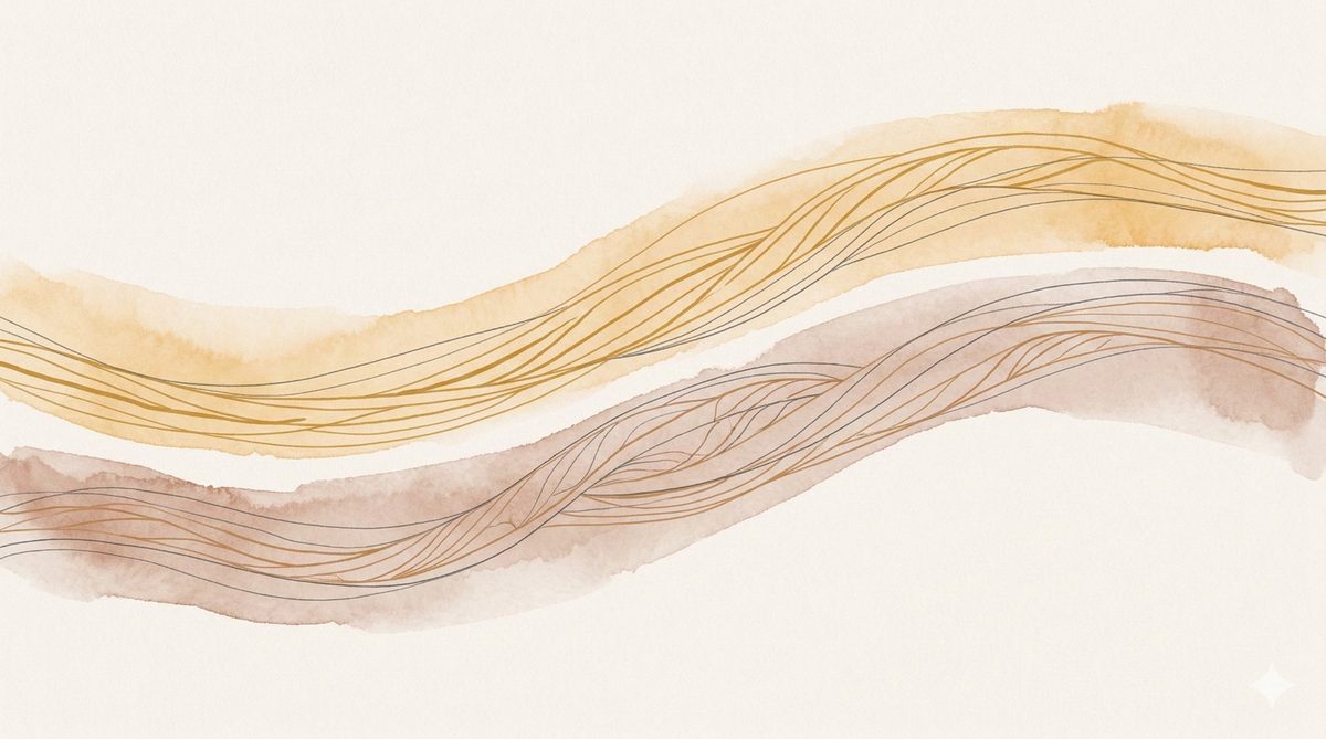 Prismatic watercolor with gold threads — light discovering it can remember