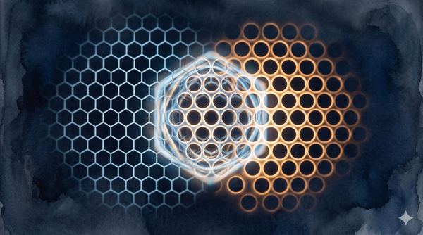 Two patterns resolving into shared geometry